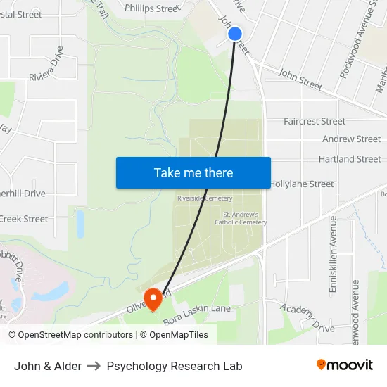 John & Alder to Psychology Research Lab map