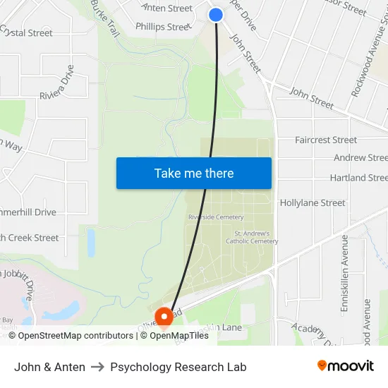 John & Anten to Psychology Research Lab map
