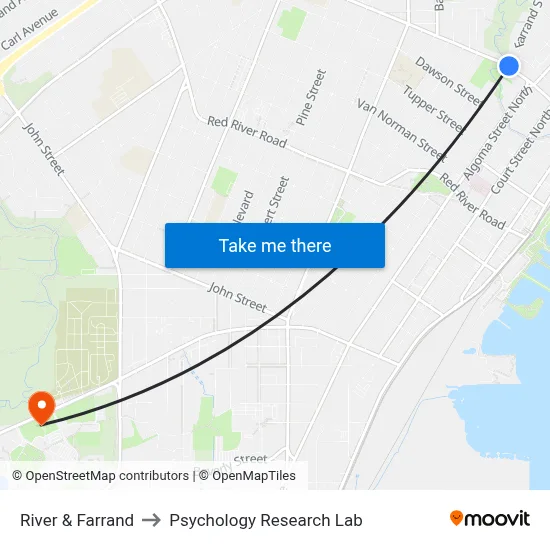 River & Farrand to Psychology Research Lab map