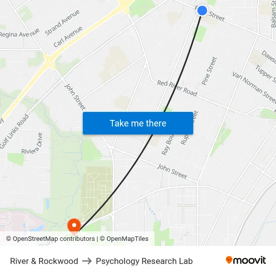 River & Rockwood to Psychology Research Lab map