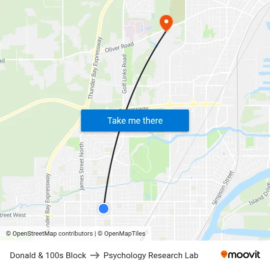 Donald & 100s Block to Psychology Research Lab map