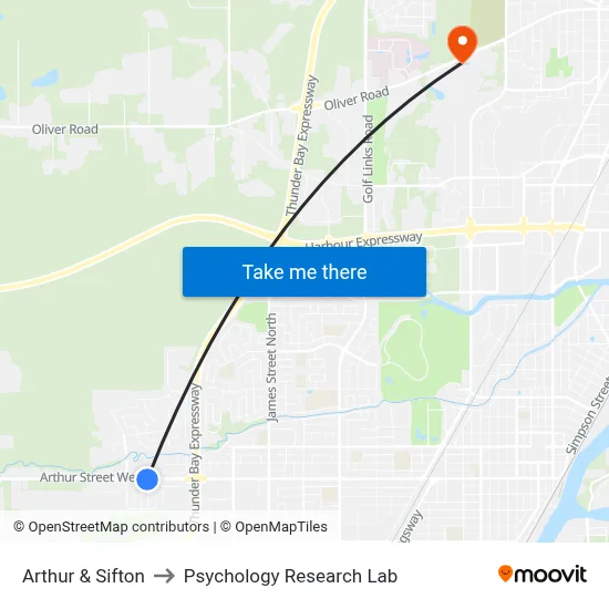 Arthur & Sifton to Psychology Research Lab map