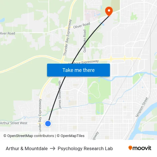 Arthur & Mountdale to Psychology Research Lab map