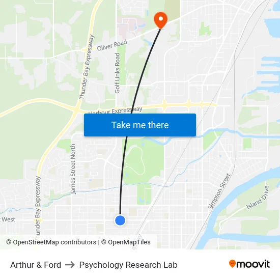 Arthur & Ford to Psychology Research Lab map