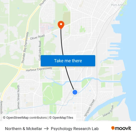 Northern & Mckellar to Psychology Research Lab map