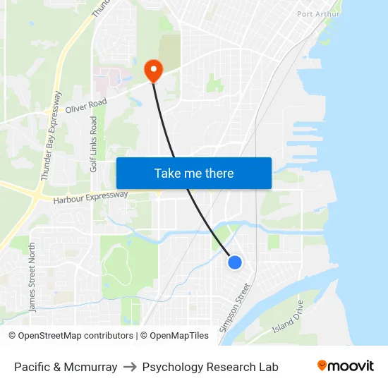 Pacific & Mcmurray to Psychology Research Lab map