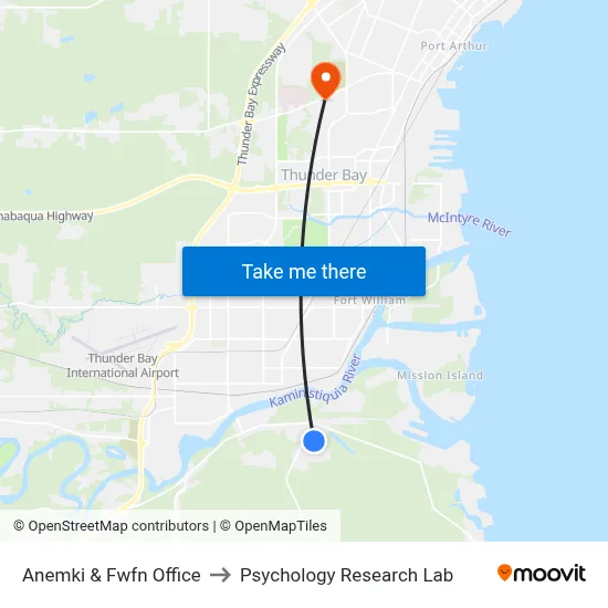 Anemki & Fwfn Office to Psychology Research Lab map