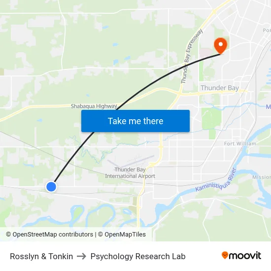 Rosslyn & Tonkin to Psychology Research Lab map