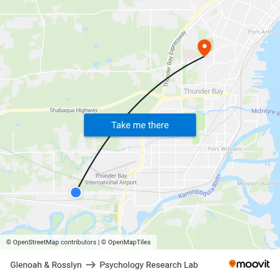 Glenoah & Rosslyn to Psychology Research Lab map