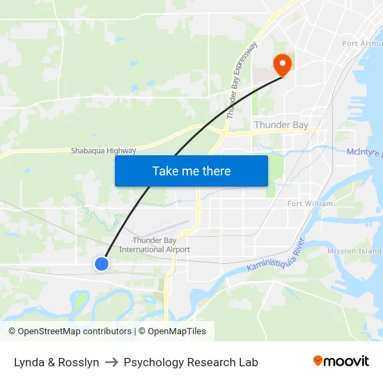 Lynda & Rosslyn to Psychology Research Lab map