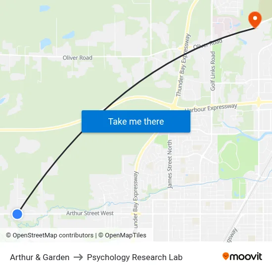 Arthur & Garden to Psychology Research Lab map