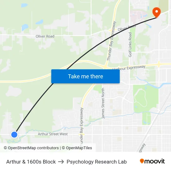 Arthur & 1600s Block to Psychology Research Lab map
