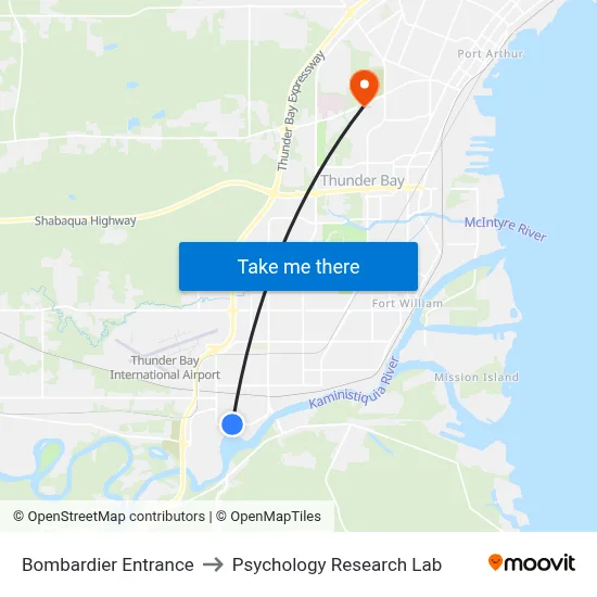 Bombardier Entrance to Psychology Research Lab map