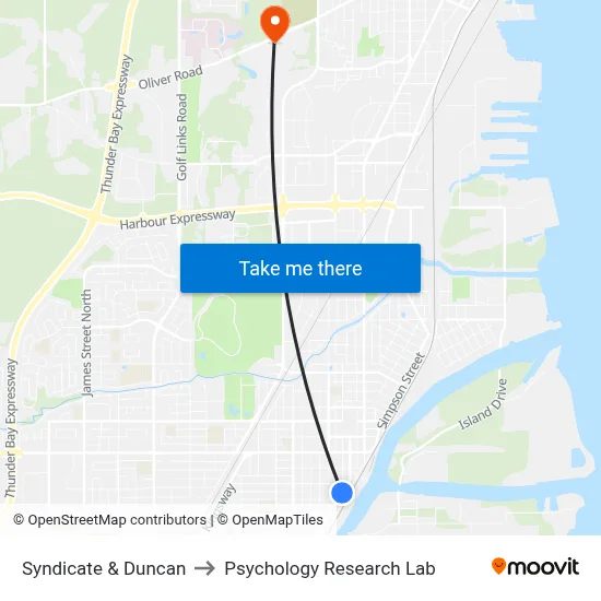 Syndicate & Duncan to Psychology Research Lab map