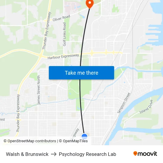 Walsh & Brunswick to Psychology Research Lab map