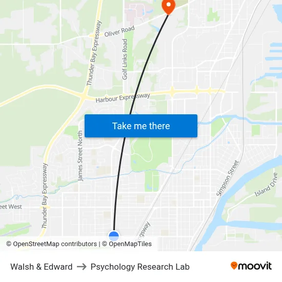 Walsh & Edward to Psychology Research Lab map