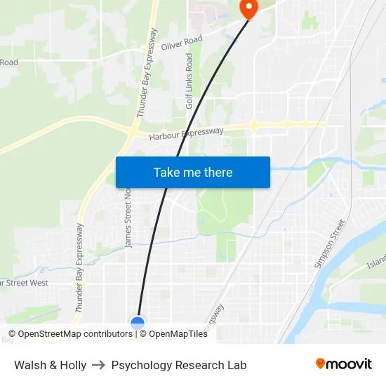 Walsh & Holly to Psychology Research Lab map