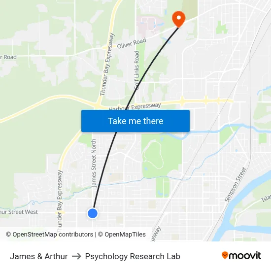 James & Arthur to Psychology Research Lab map