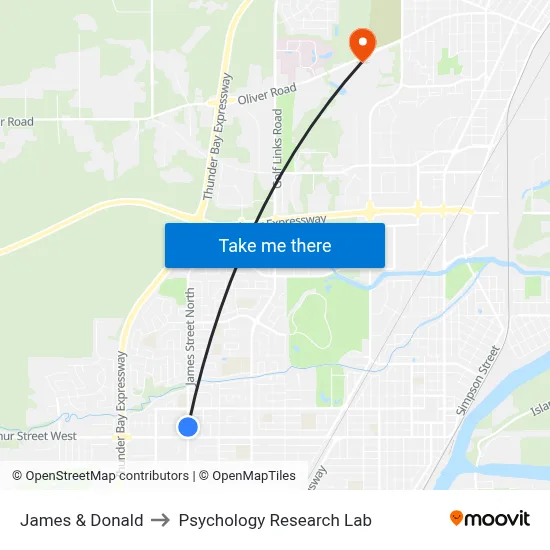 James & Donald to Psychology Research Lab map
