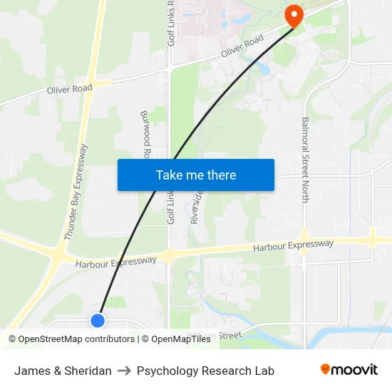 James & Sheridan to Psychology Research Lab map