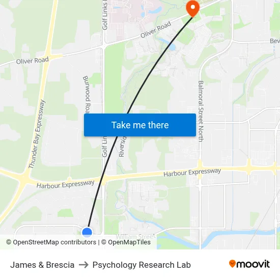 James & Brescia to Psychology Research Lab map