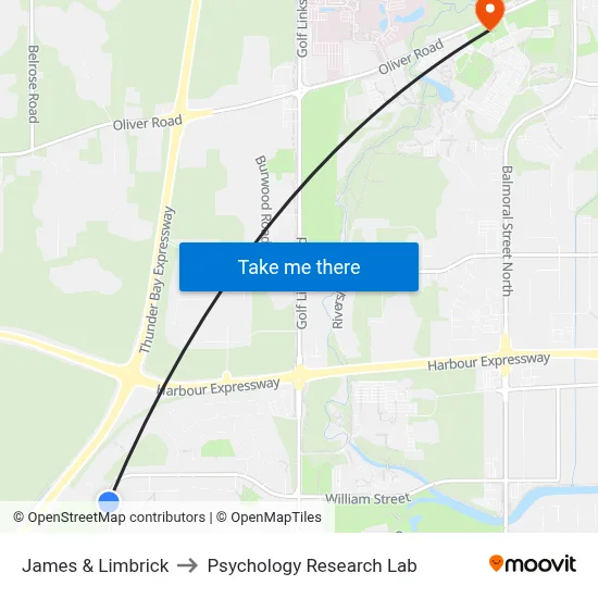 James & Limbrick to Psychology Research Lab map