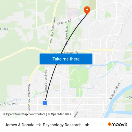 James & Donald to Psychology Research Lab map