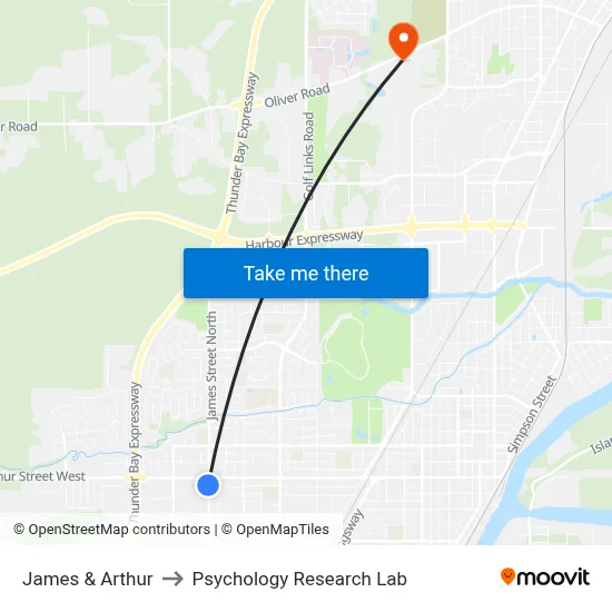 James & Arthur to Psychology Research Lab map