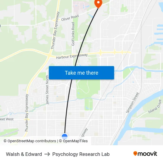 Walsh & Edward to Psychology Research Lab map