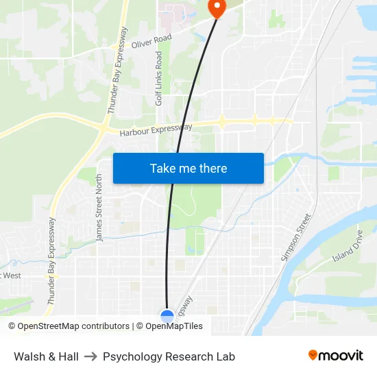 Walsh & Hall to Psychology Research Lab map