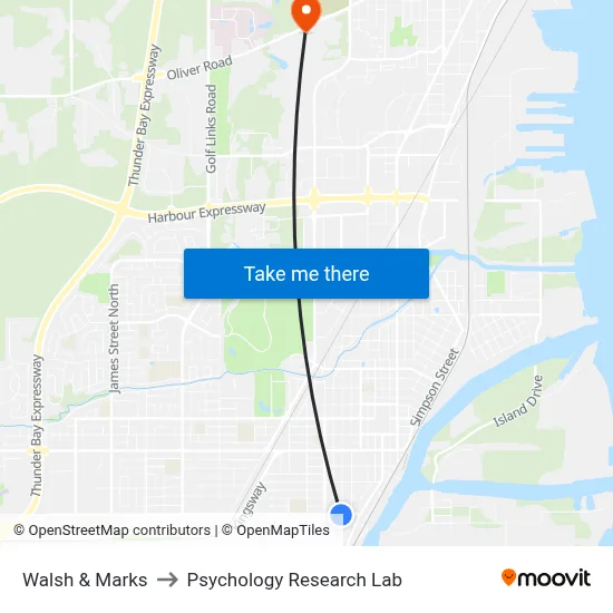Walsh & Marks to Psychology Research Lab map