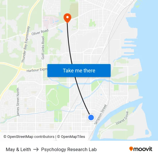 May & Leith to Psychology Research Lab map