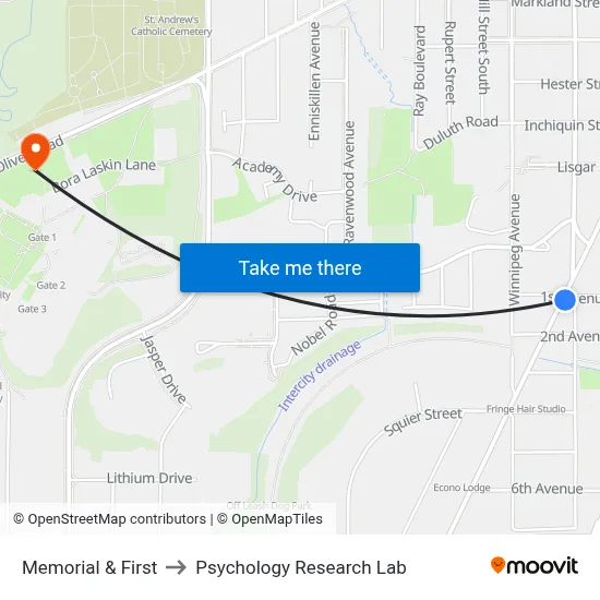 Memorial & First to Psychology Research Lab map