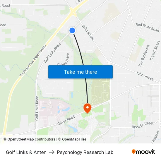 Golf Links & Anten to Psychology Research Lab map