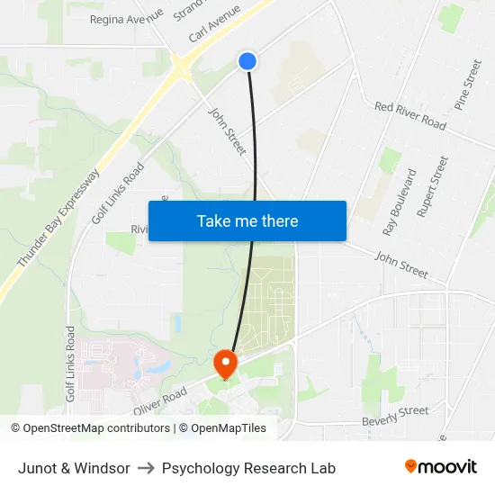 Junot & Windsor to Psychology Research Lab map