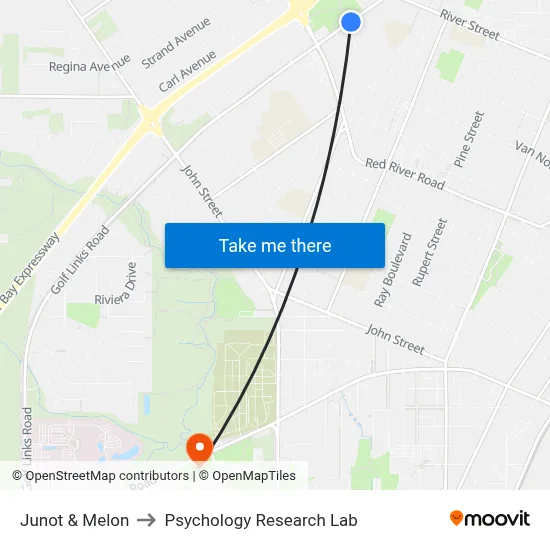Junot & Melon to Psychology Research Lab map