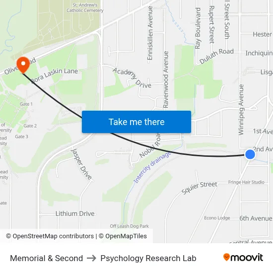 Memorial & Second to Psychology Research Lab map
