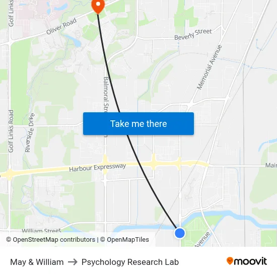 May & William to Psychology Research Lab map