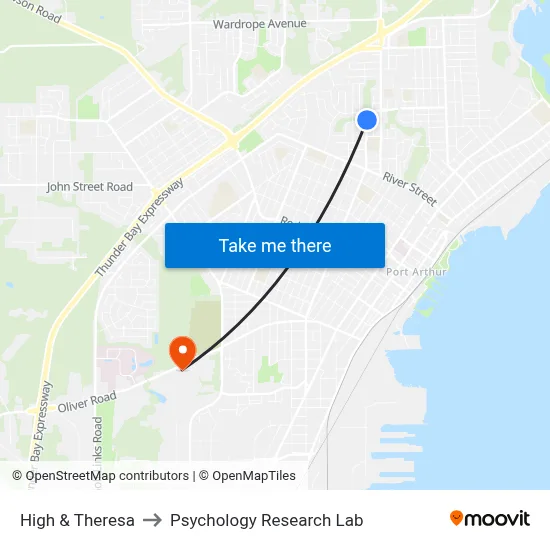High & Theresa to Psychology Research Lab map