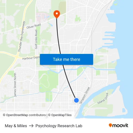 May & Miles to Psychology Research Lab map