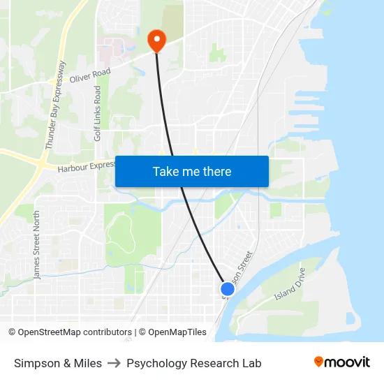 Simpson & Miles to Psychology Research Lab map