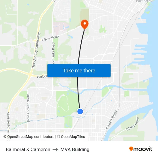 Balmoral & Cameron to MVA Building map