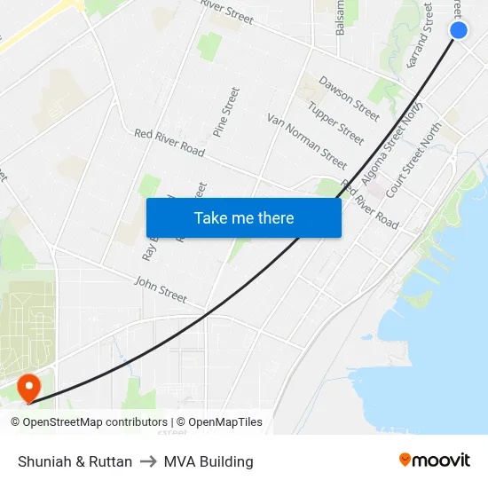 Shuniah & Ruttan to MVA Building map