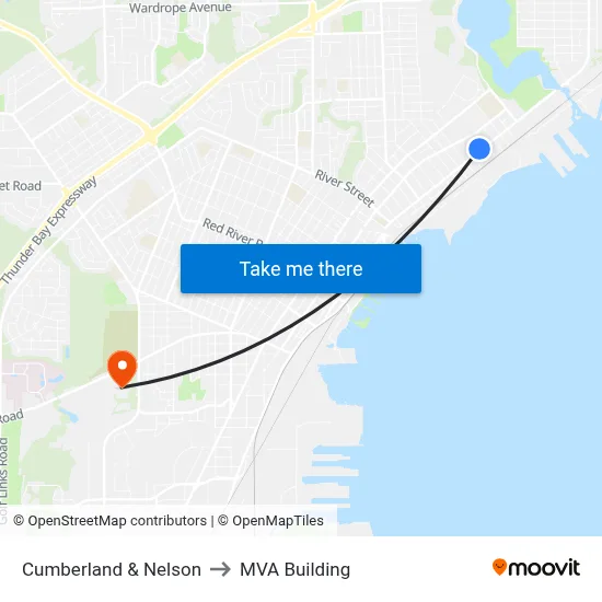 Cumberland & Nelson to MVA Building map