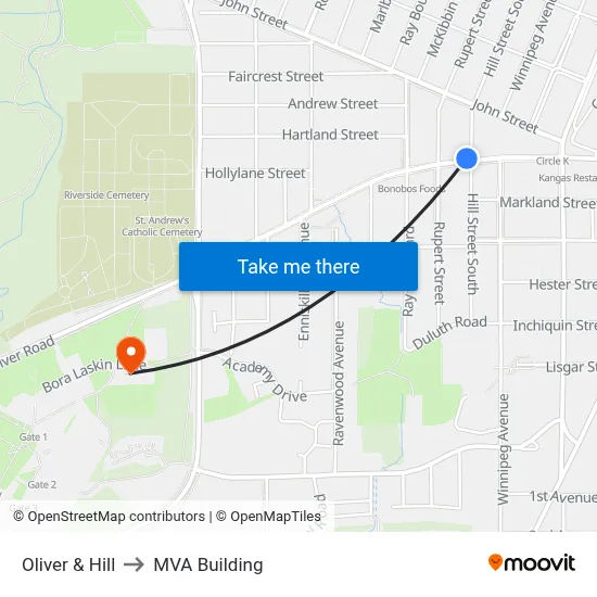 Oliver & Hill to MVA Building map