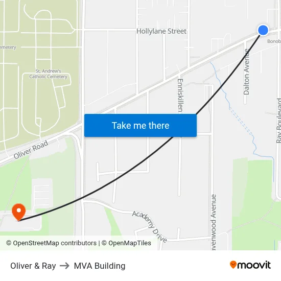 Oliver & Ray to MVA Building map