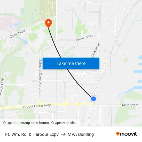 Ft. Wm. Rd. & Harbour Expy to MVA Building map