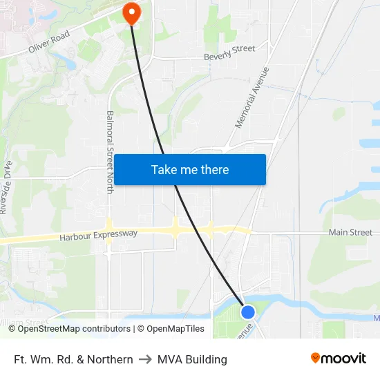 Ft. Wm. Rd. & Northern to MVA Building map