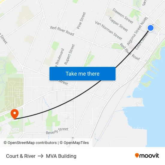 Court & River to MVA Building map