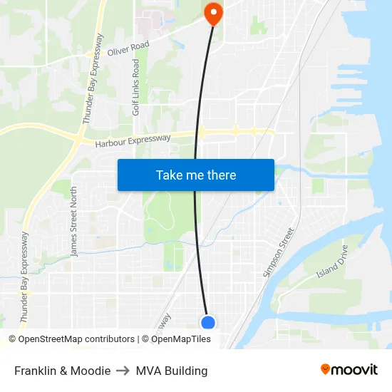Franklin & Moodie to MVA Building map
